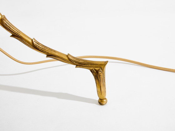 Image 1 of Lampada da terra in bronzo dorato a fogliame di Maison Jansen, 1950