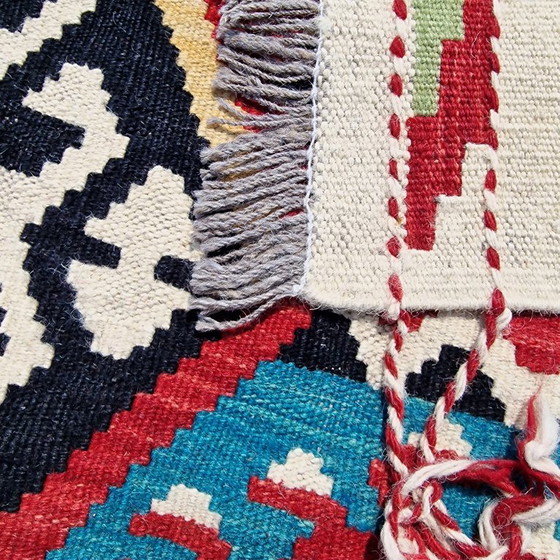 Afghaans Kilim Vloerkleed | Handgesponnen Natuurlijke Wol | Handgeweven Platgeweven Vintage | Handgemaakt (photo 7 of 11)