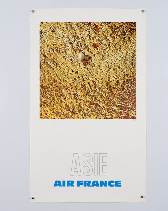 Air France Asie – 1971 Affiche de voyage vintage originale de Raymond Pagès – Style moderne du milieu du XXe (photo 3 of 8)