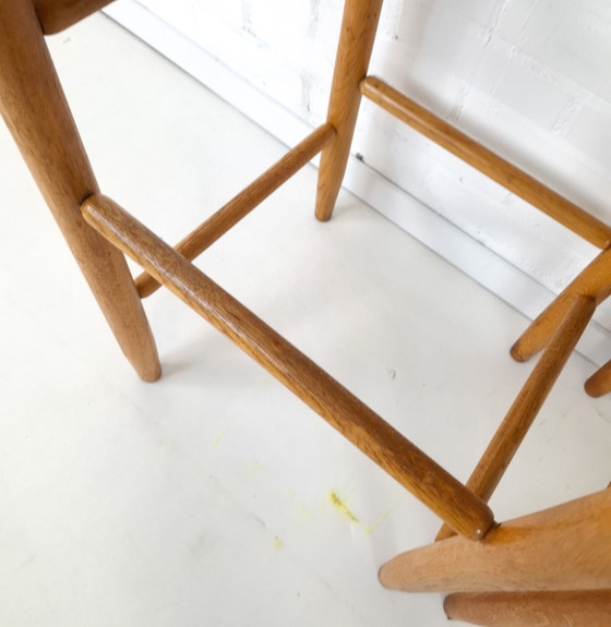 2x Vintage Barstools Minimalist Mid Century Modern 70s – Wicker, Wood (photo 10 of 10)