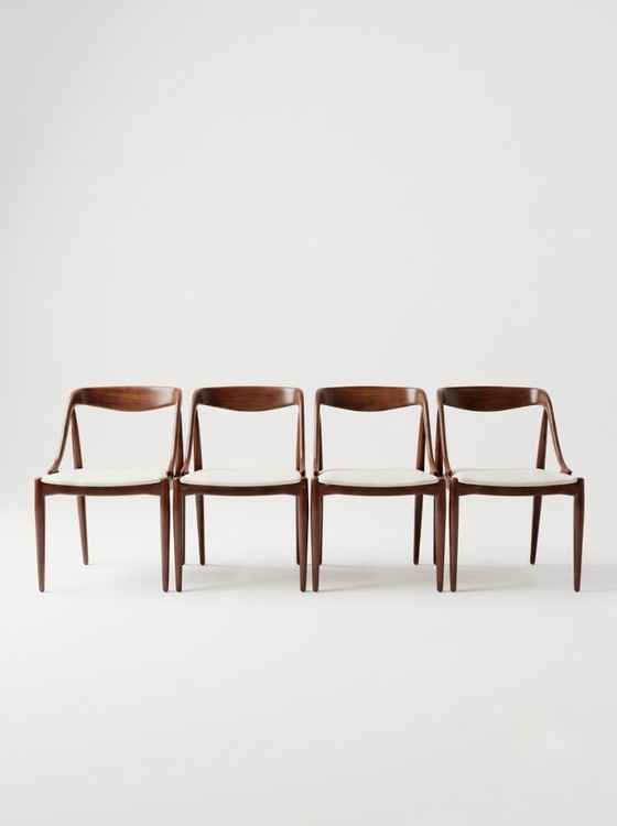 Image 1 of Set di 4 sedie scandinave vintage di Johannes Andersen - 1960