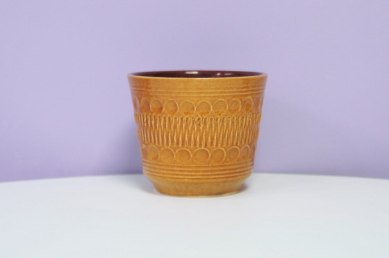 Image 1 of light brown West Germany flowerpot