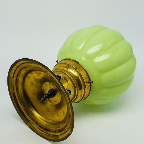 Art Deco Brass and Glass Ceiling Lamp, Germany, 1930s – Ceiling lights (photo 13 of 14)