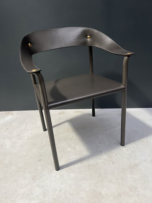 Silla de cuero con arnés vintage