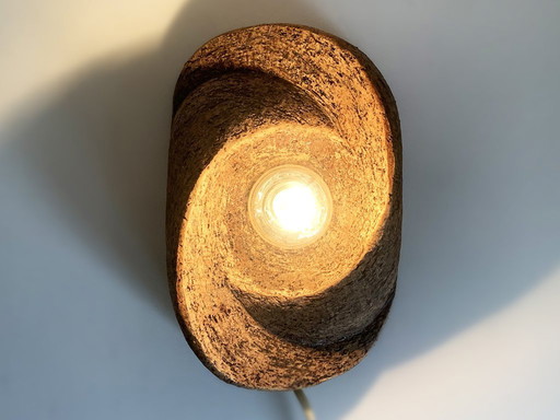 Brutalist wall lamp ceramic 1970s
