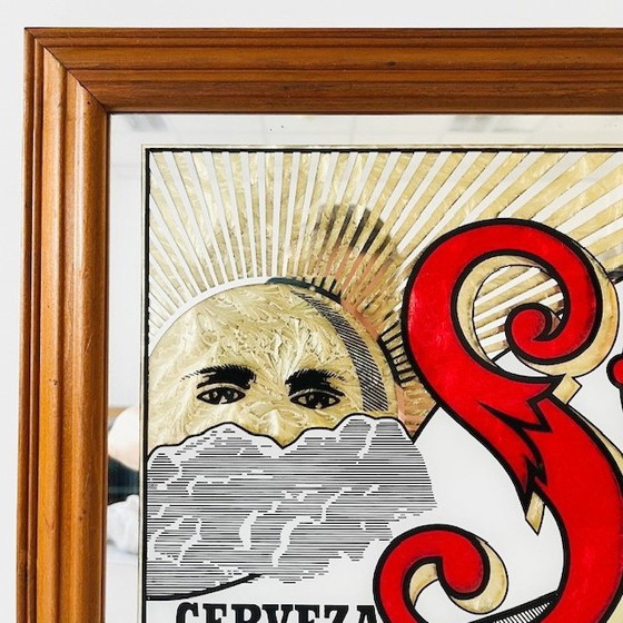 Image 1 of Vintage Mexicaanse Cerveza Sol bierspiegel 1960's