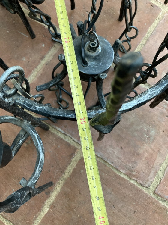 Image 1 of Imponente lampadario in stile brutalista, ispirato a Marcello Fantoni, risalente agli anni '60.