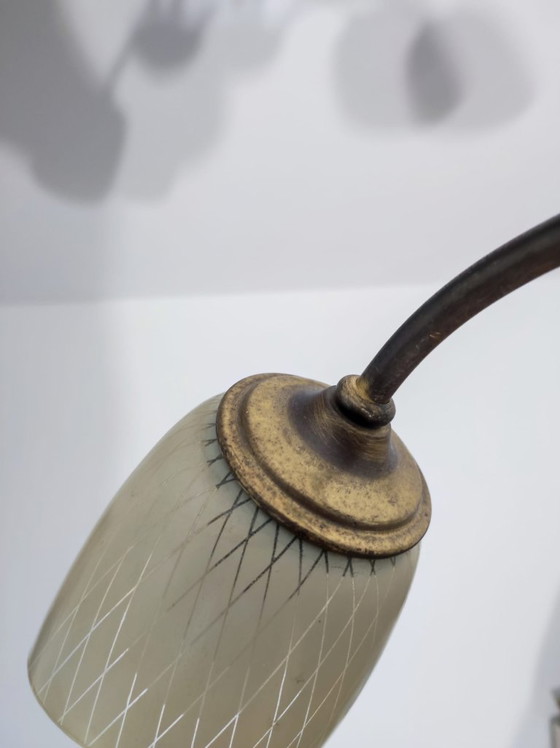 Image 1 of Plafonnier vintage en laiton à 3 bras – Entièrement recâblé et prêt à l'emploi