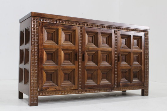 Image 1 of Vintage Spanish Brutalist Sideboard Dresser