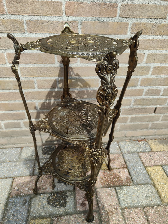 Image 1 of Vintage Hollywood Regency Stijl Messing Tafel