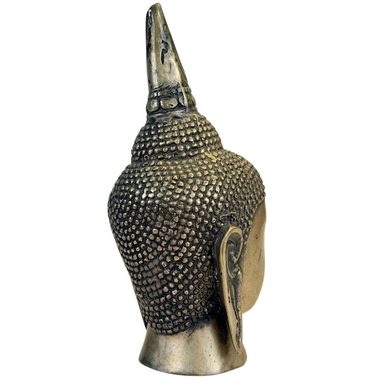 Cabeza de Buda tailandesa de bronce antigua – Siglo XIX – Esculturas, Bronze (photo 4 of 9)