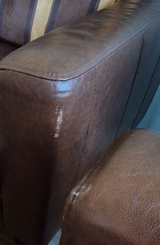 Image 1 of 3pers vintage bank met clubfauteuil