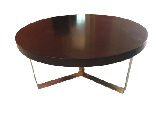 2x mooie ronde zwarte bijzettafels