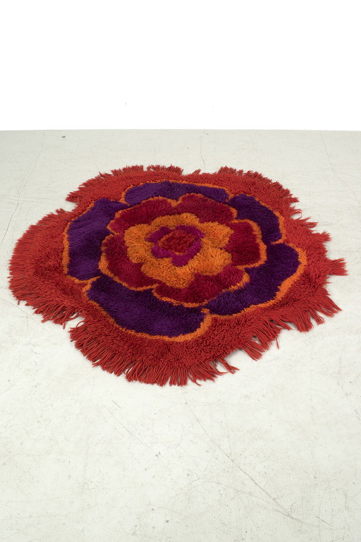 Vintage 'Bloem' vloerkleed