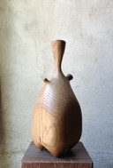 Vase/sculpture in carved solid oak