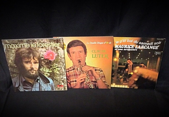 Image 1 of Lot of 3 Vinyl Records – M. Le Forestier, C. Luter, M. Larcange 33 RPM - 2Y04