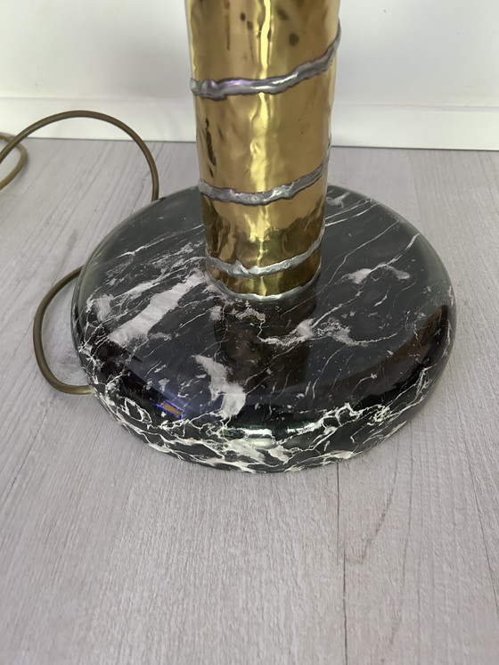 Image 1 of Lampada da terra vintage in ottone di Henri Fernadez