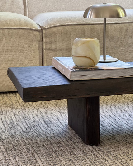 Image 1 of Dark brown burnt coffee table - handmade - japandi