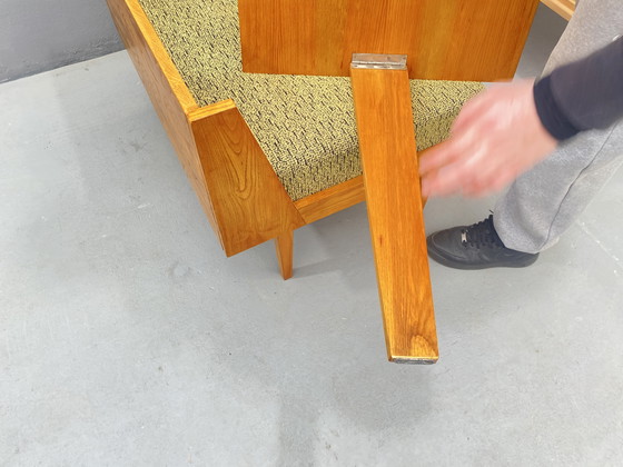 Image 1 of Divano in legno di metà secolo con tavolino laterale – Design modulare, anni '70