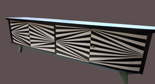 Vintage laag dressoir L. 260