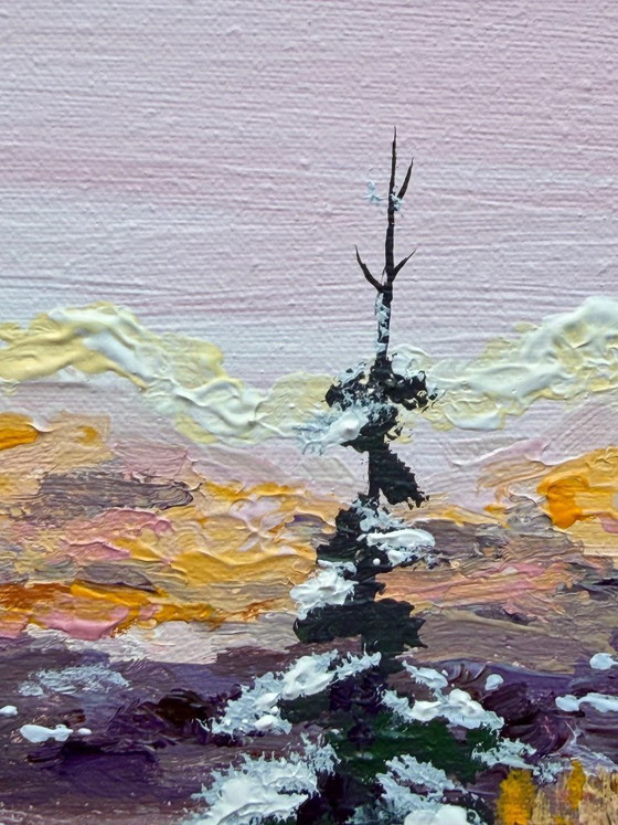 Image 1 of Scandinavian winter landscape with snow-covered pines – Fjällen