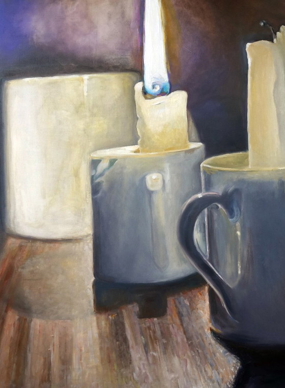 Original Oil Painting Contemporary Art Candle Symbolism Don't Extinguish Yourself – Paintings & Drawings (photo 6 of 7)