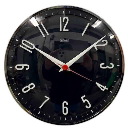 Vintage dunkelblaue Wanduhr von Metamec, 1970er Jahre