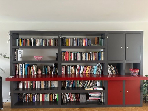 Paschen grey-red wall cabinet