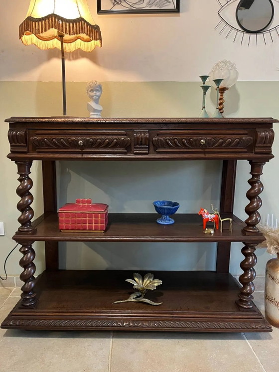 Konsole oder gedrehter Beistelltisch aus Holz – Konsolen, Marble, Wood (photo 18 of 21)