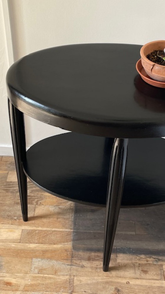 Image 1 of Art Deco Black Wood Console Table