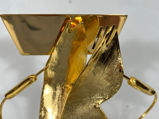 Image 1 of Hollywood Regency vloerlamp/vloerlamp met vogelfiguren van Lanciotto Galeotti, L'Originale, Italië, jaren 1980