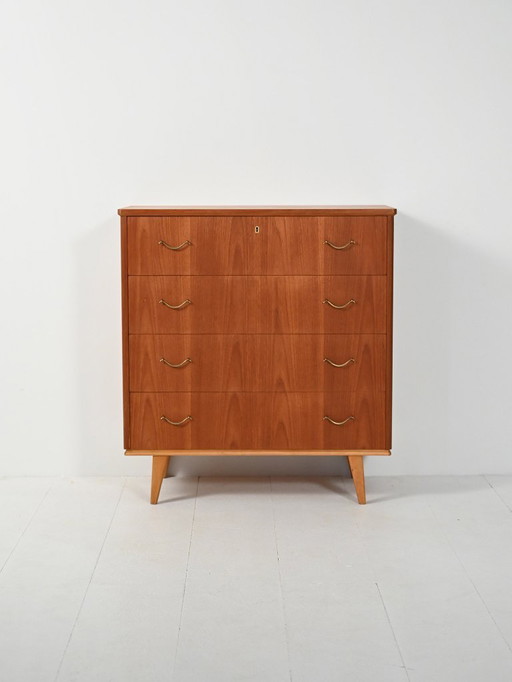 Cómoda escandinava de teca de la década de 1950