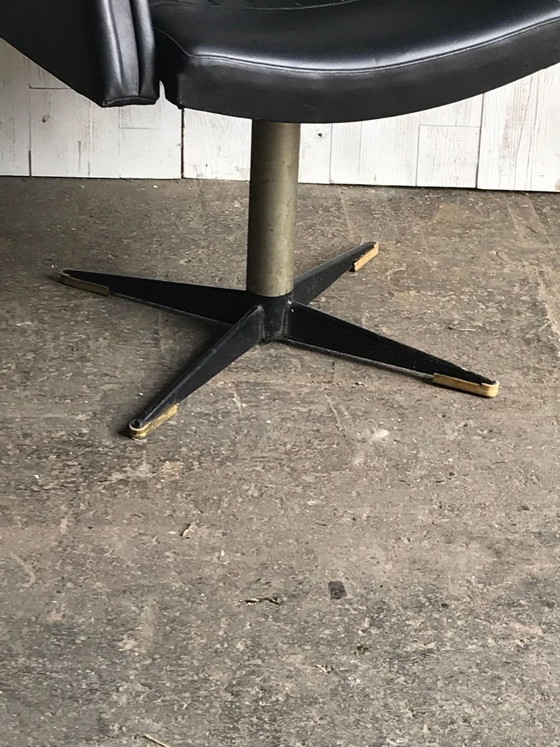 Czech Swivel Club Chair with Metal, 1960s, Armchairs, Black (photo 5 of 5)
