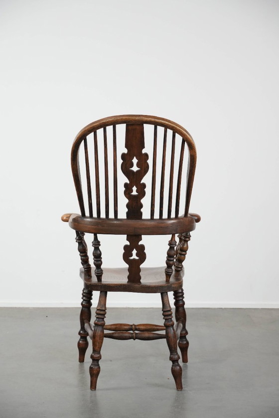 Image 1 of Antiker englischer Windsor-Stuhl mit hoher Rückenlehne aus dem 18. Jahrhundert