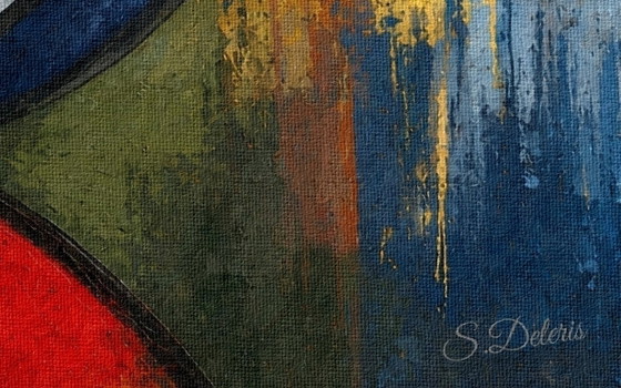 Abstract Schilderij "De Vrouw Met De Hoed" / (50x75 Cm), Schilderijen & Tekeningen, Aluminium, Anders (foto 4 van 5)