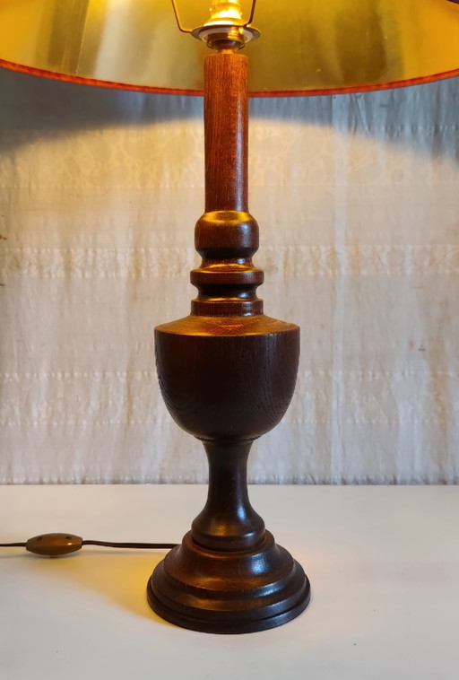 Turned Solid Wood Lamp Base - Mid-20th Century – tafellampen (photo 2 of 8)