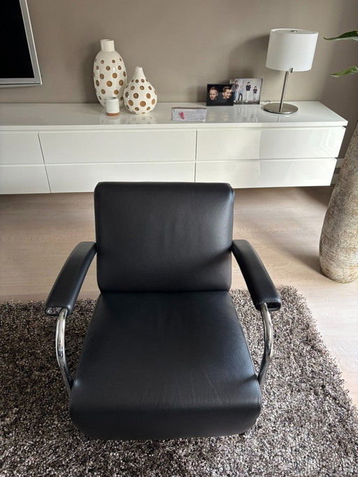 Fauteuil Scylla en cuir Senso noir