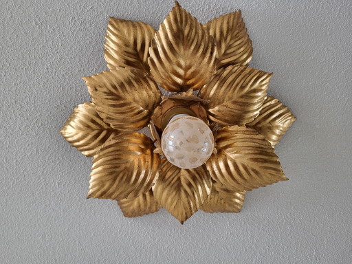 Masca Italian ceiling lamp with gold leaf Gentile Oro 40cm