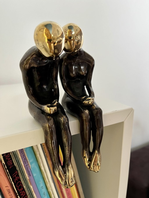 Bronze Sculpture Seated Couple