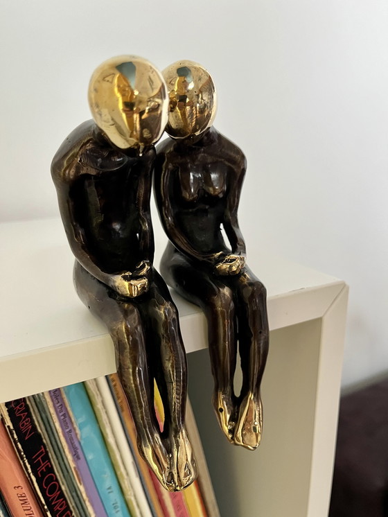 Image 1 of Bronze Sculpture Seated Couple