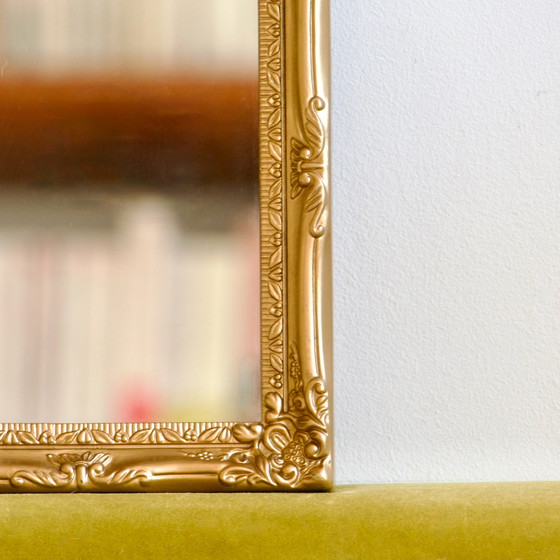 Image 1 of Adorable Golden Rectangular Mirror With Mouldings