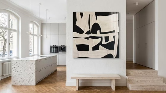 Minimalisme - Exclusief Wabi Sabi Abstract Zwart-wit op 5 mm acrylglas 95 cm x 95 cm – Giclée Prints (photo 2 of 4)
