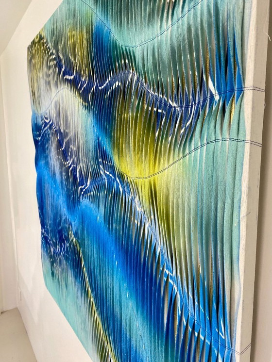 Image 1 of Textile sculpture painting. ref Nordic Shards