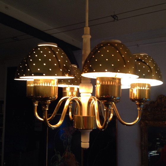 Image 1 of Pair of chandelier in brass, Hans Agne JAKOBSSON - 1970s