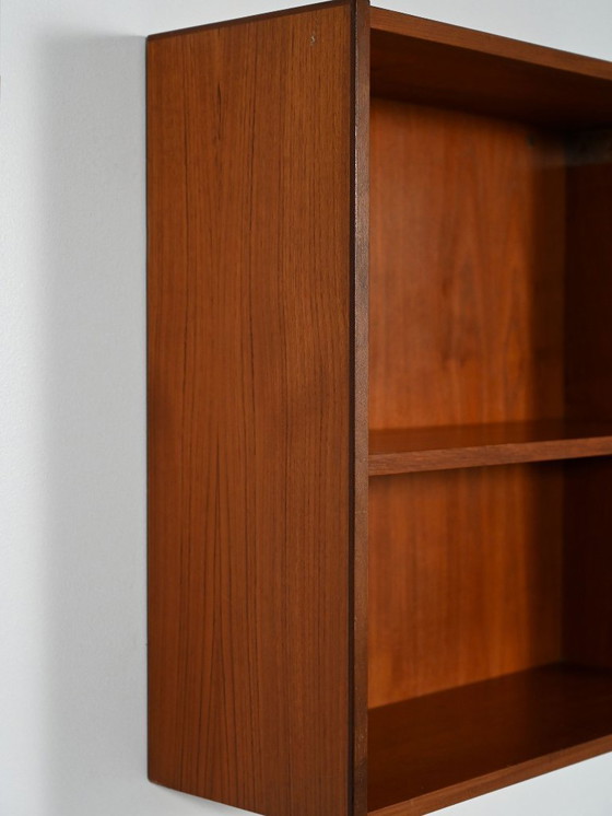 Image 1 of Wall-mounted Scandinavian teak shelf
