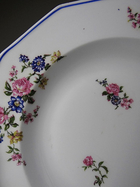 Image 1 of 4 piatti fondi in porcellana di Limoges Bernardaud con decoro floreale degli anni '20-'50