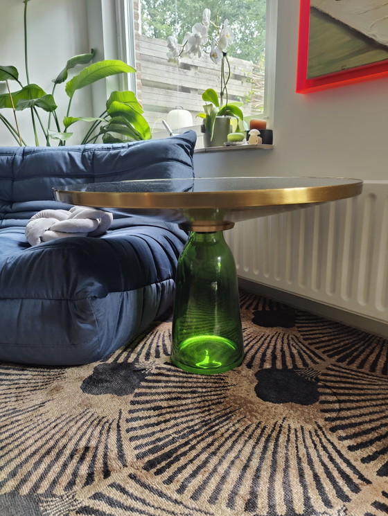 Image 1 of Salontafel Graham Bell lookalike - Glas Zwart/Groen/Goud 