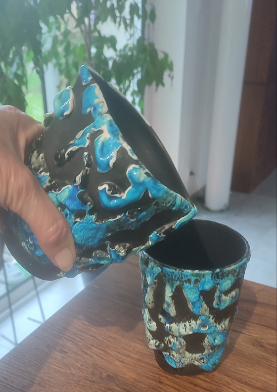 Image 1 of Frühstücksset, Cyclope-Keramik, Glacier Enamels, Charles Cart