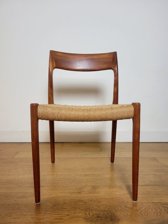 Image 1 of 4er-Set Stühle von N.O. Møller, Modell 77, aus Teakholz