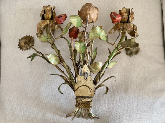 Image 1 of Zweilichtige Wandleuchte Blumen Frankreich Plm. 1925